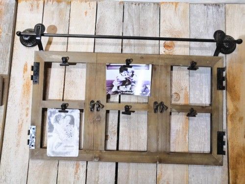 Dřevěný rám s klipsy na fotografie - PHG - M-byt