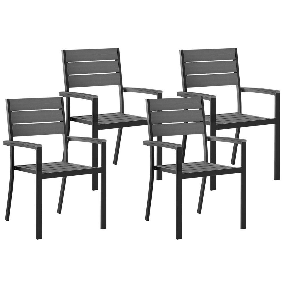 Sada 4 zahradních židlí v šedé barvě PRATO - Beliani.cz