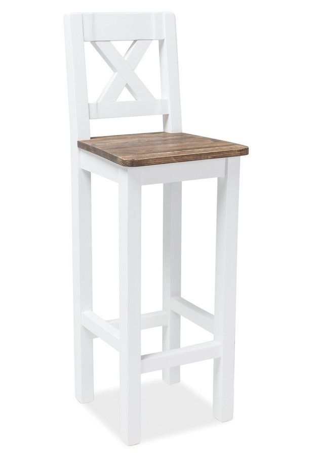 Casarredo Barová židle Poprad hnědý vosk/bílá - ATAN Nábytek