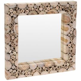 Home Styling Collection Nástěnné zrcadlo v dřevěném rámu, čtvercové, 50 x 50 cm