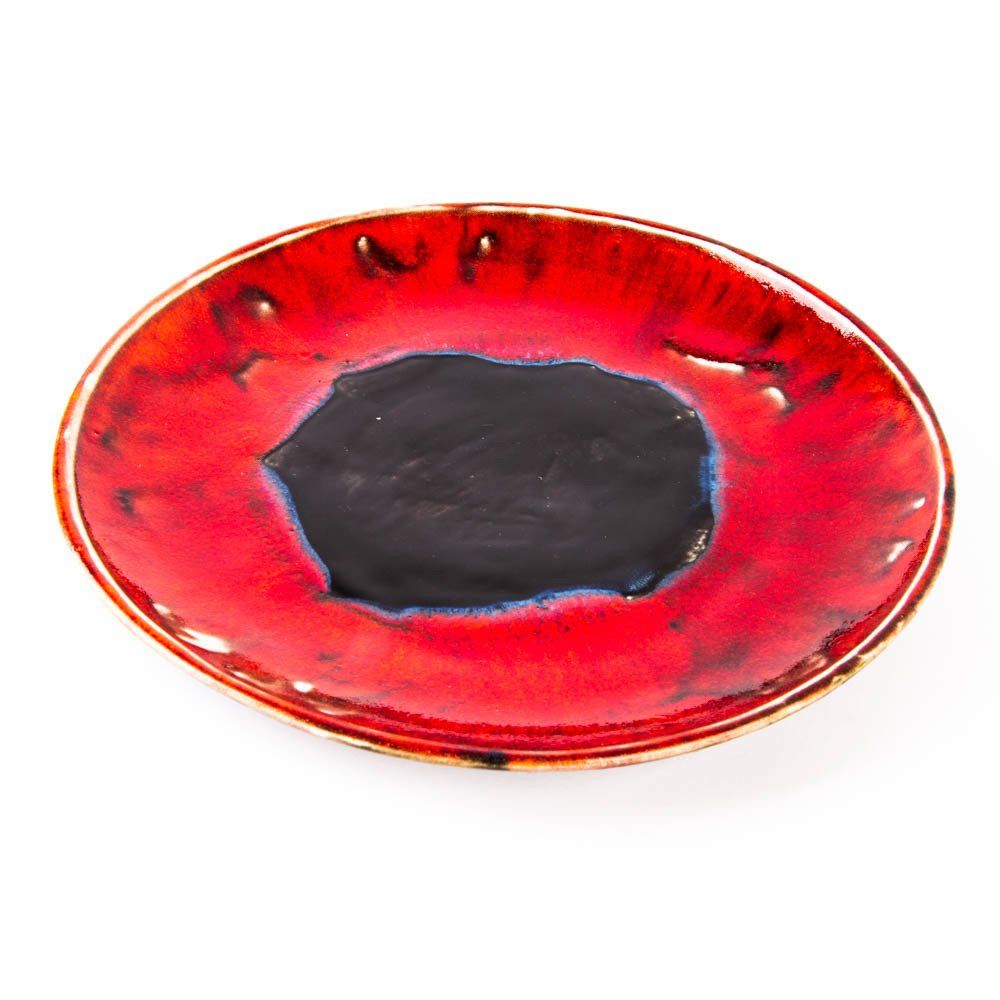Ruční výroba CRUSTA - talíř O 25 cm, černá a červená - EDAXO.CZ s.r.o.