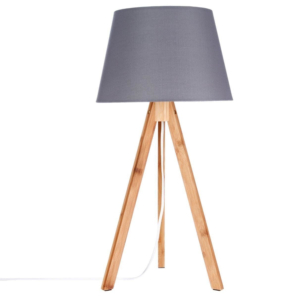 Atmosphera BAHI bambusové stolní lampa šedá 55 cm - EMAKO.CZ s.r.o.
