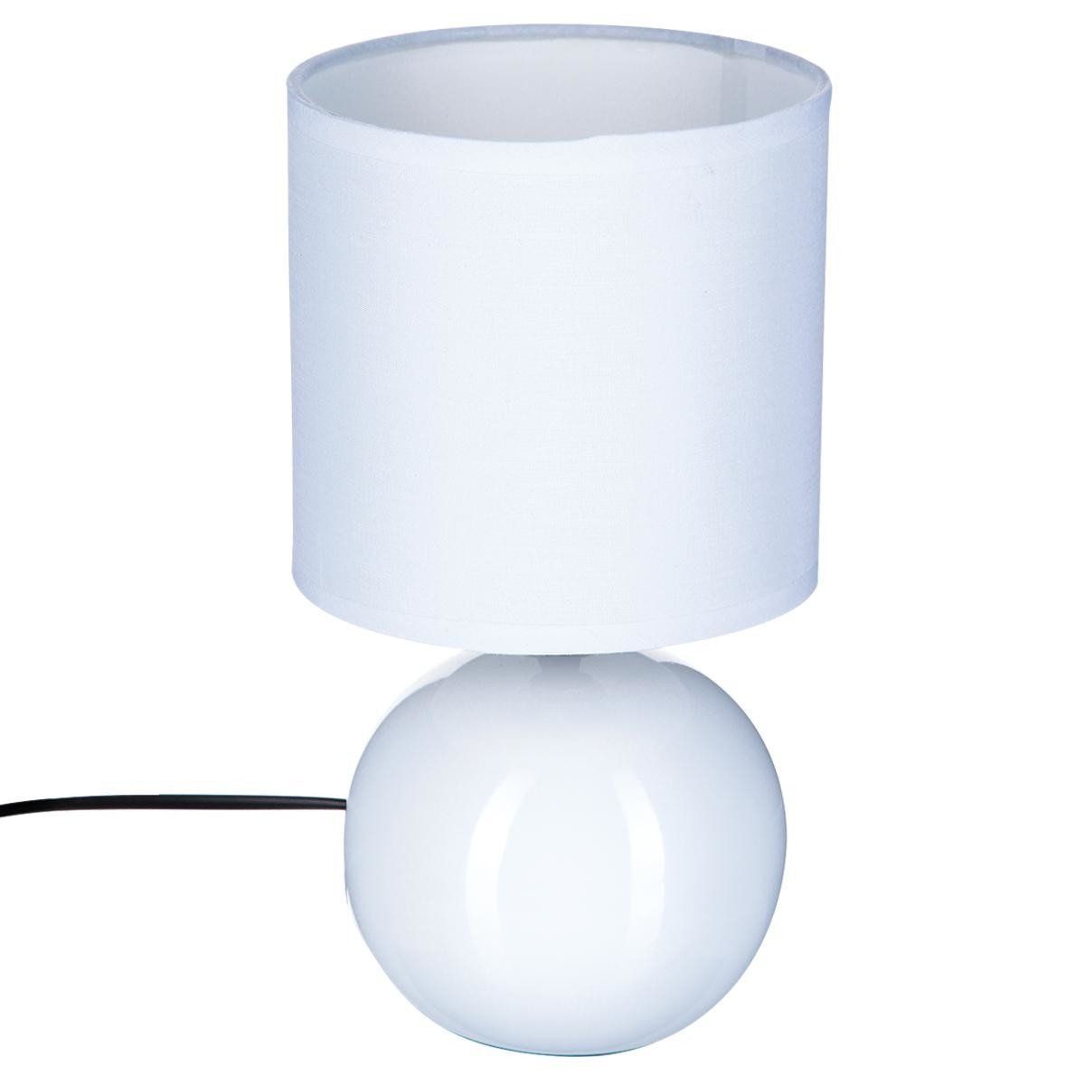 Atmosphera Keramická stolní lampa CHEVET BLANC, 25 cm, barva bílá - EDAXO.CZ s.r.o.