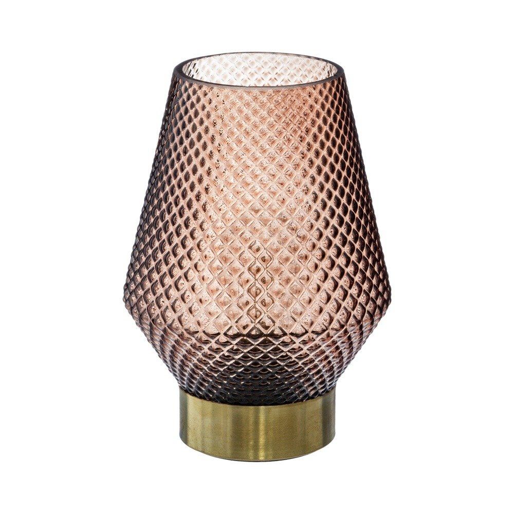 Atmosphera LED stolní lampa, sklo, 17 cm, růžová - EDAXO.CZ s.r.o.