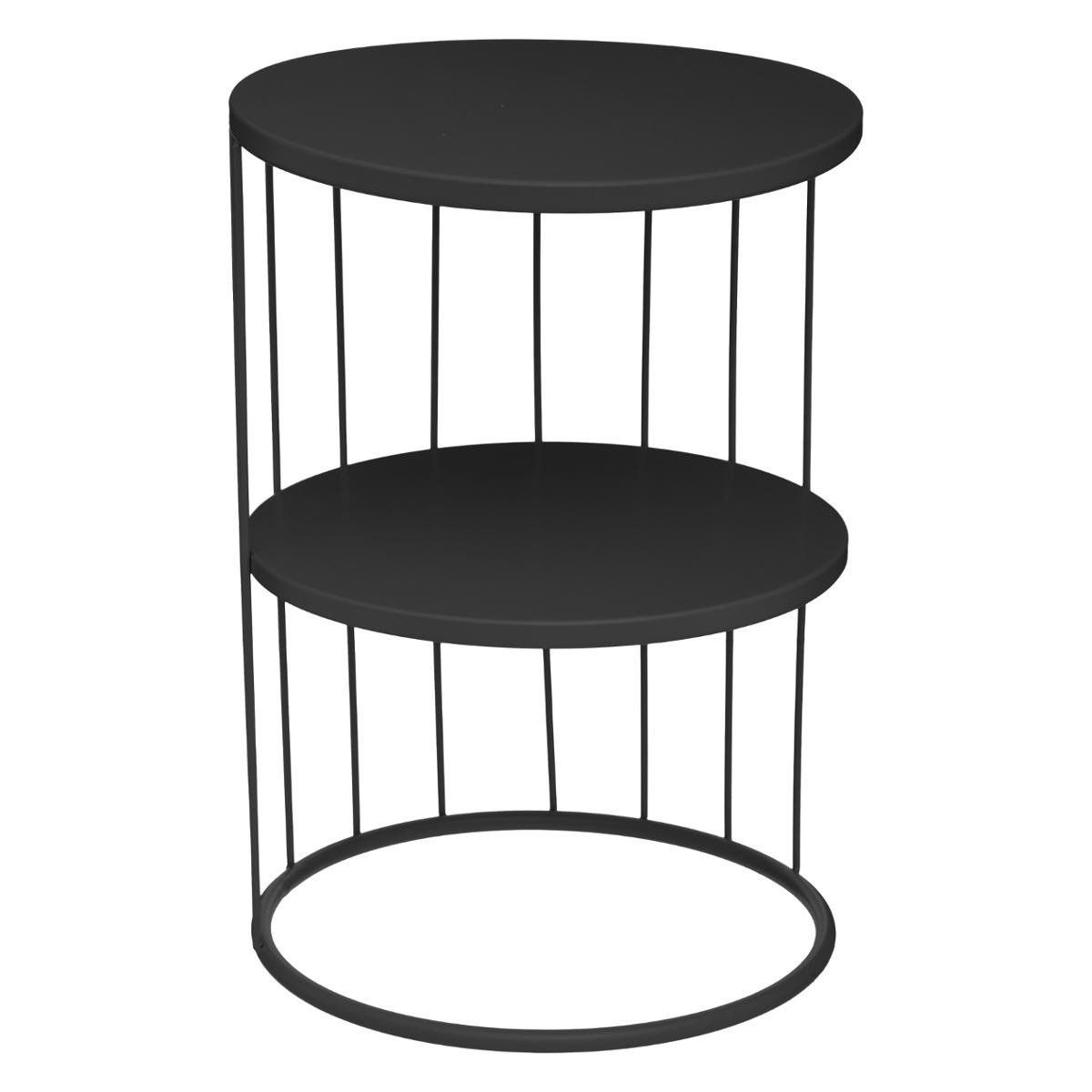 Atmosphera Odkládací stolek KOBU, 36 cm, kulatý, černý - EMAKO.CZ s.r.o.
