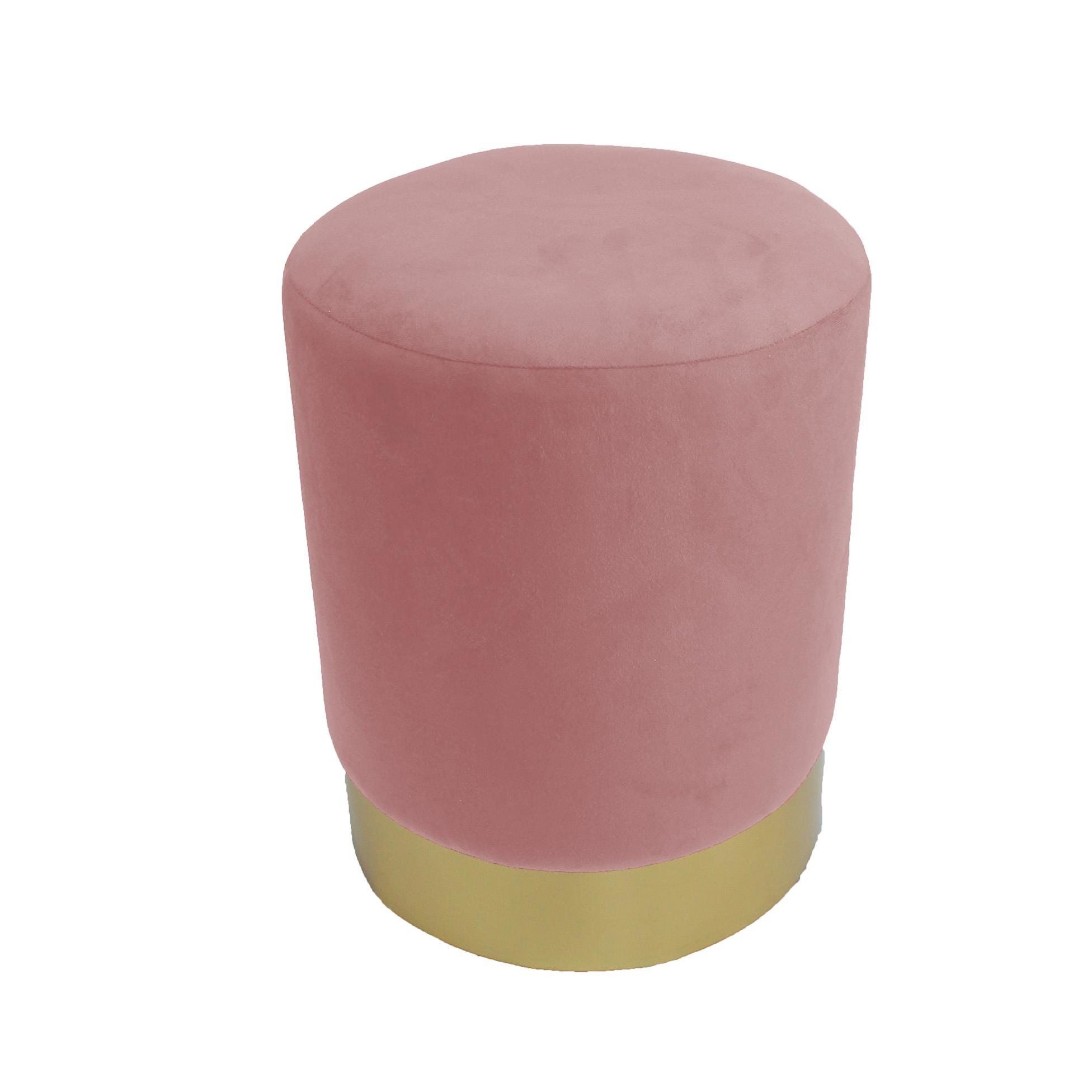 Douceur d\'intérieur Dekorativní pouf růžový DUCHESSE, Ø 32 cm - EMAKO.CZ s.r.o.