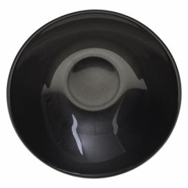 Secret de Gourmet Polévková talíř ANIA BLACK, sklo, O 17 cm, černá