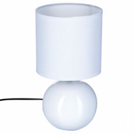 Atmosphera Keramická stolní lampa CHEVET BLANC, 25 cm, barva bílá