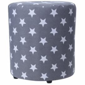 Home Styling Collection Pouf STARS, 30 cm, šedá barva
