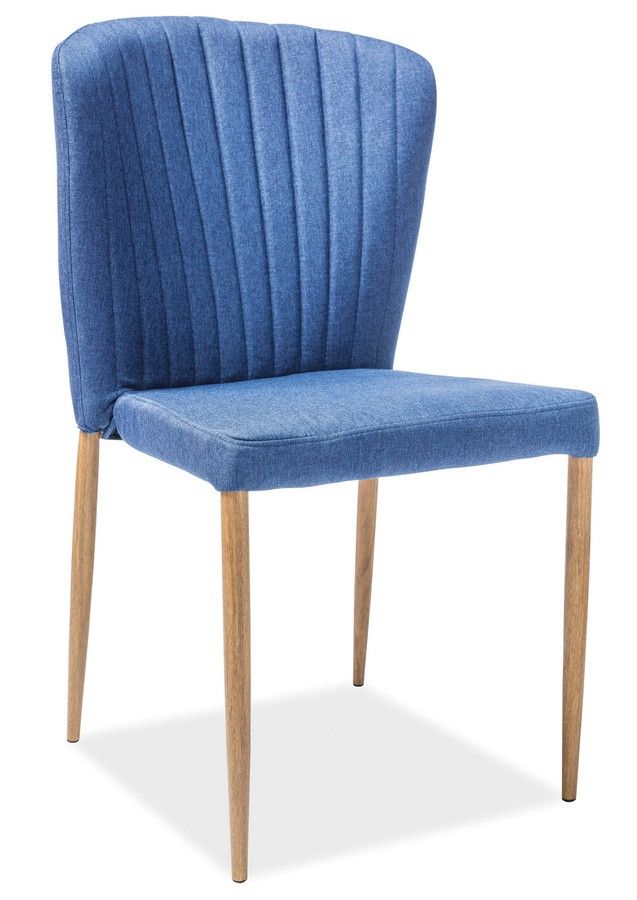 Casarredo Jídelní čalouněná židle POLLY modrá/dub - ATAN Nábytek