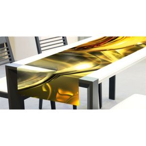 TS 018 Dimex Běhoun na stůl ubrus, Zlatá abstrakce, velikost 40 x 140 cm - Favi.cz