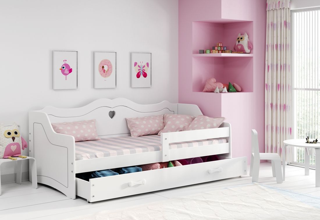 Dětská postel VIKTORIE P1 + rošt + matrace ZDARMA, 160x80, bílá - Expedo s.r.o.