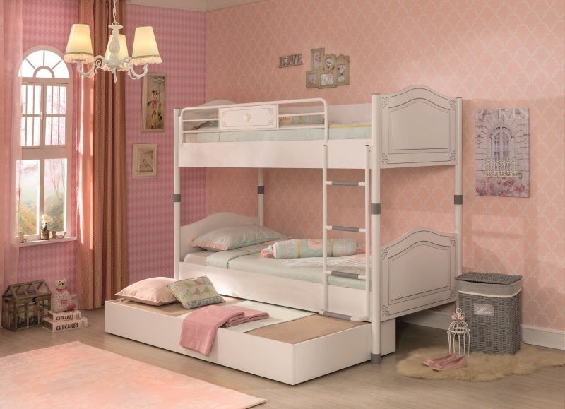 Dětská patrová postel Betty 90x200cm se zásuvkou - bílá - Nábytek Harmonia s.r.o.