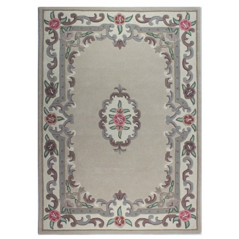 Béžový vlněný koberec Flair Rugs Aubusson, 120 x 180 cm - Bonami.cz