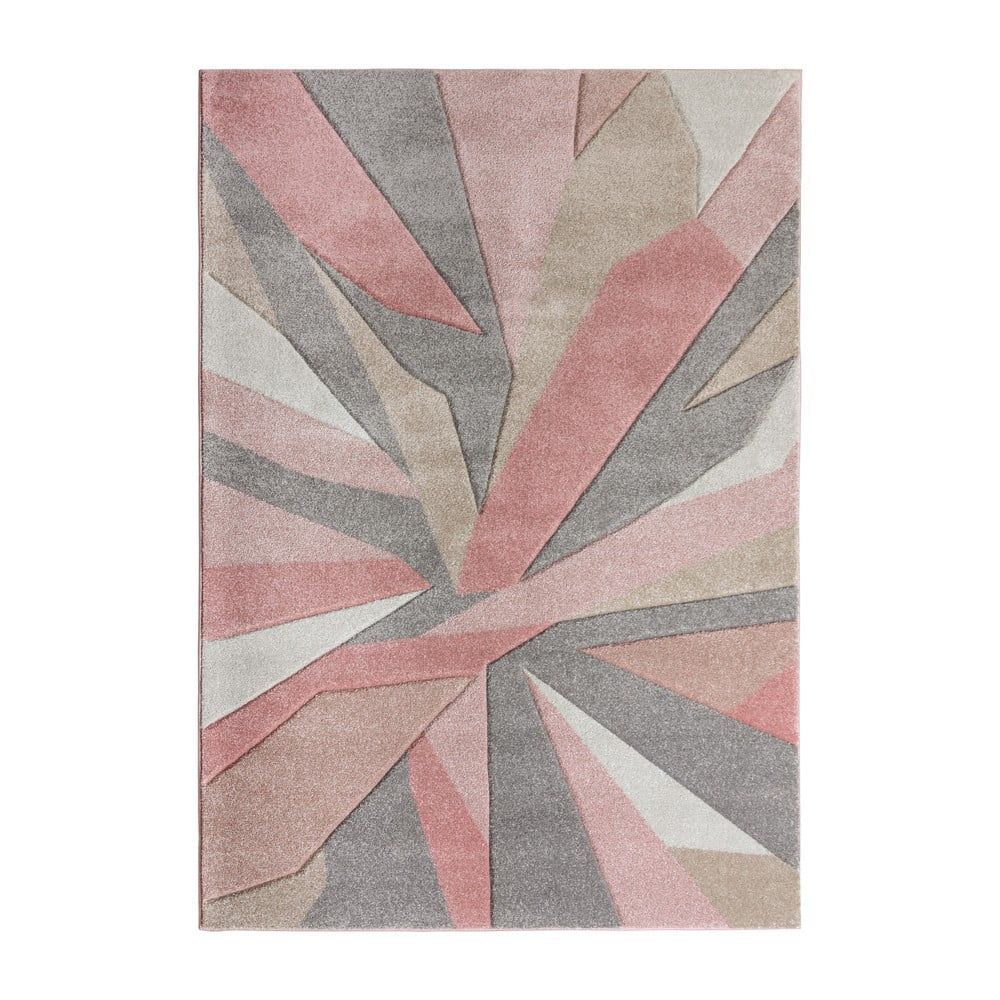 Růžový koberec Flair Rugs Shatter, 120 x 170 cm - Bonami.cz