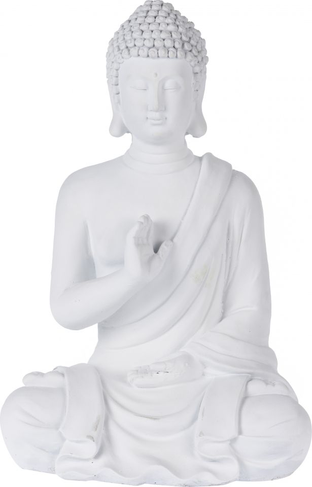 Harasim Buddha sedící se vztyčenou rukou, bílý HR117678 - Veselá Žena.cz