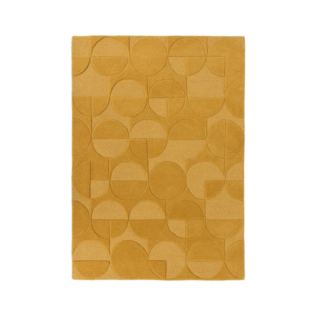 Žlutý vlněný koberec Flair Rugs Gigi, 120 x 170 cm - Bonami.cz
