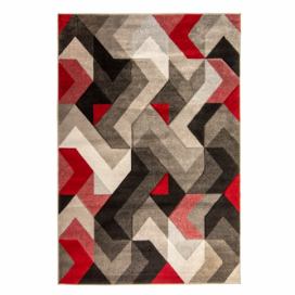 Flair Rugs koberce Kusový koberec Hand Carved Aurora Grey/Red - 120x170 cm Bonami.cz