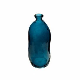 Atmosphera Váza z recyklovaného skla, 35 cm, tyrkysová
