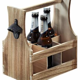 Dřevěná krabice s otvírákem na pivo, krabička na pivo, KESPER