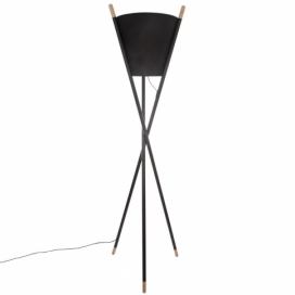 Atmosphera Stojací kovová lampa v černé barvě, 165 cm
