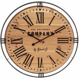 Atmosphera Kulaté dřevěné nástěnné hodiny Colonial, 58 cm