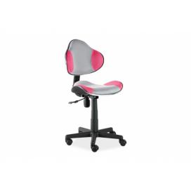 Židle kancelářská QG2 růžový/šedý