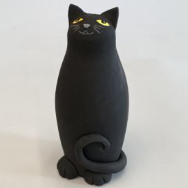 Kotě černé keramická soška dekorace Keramika Andreas Keramika Andreas