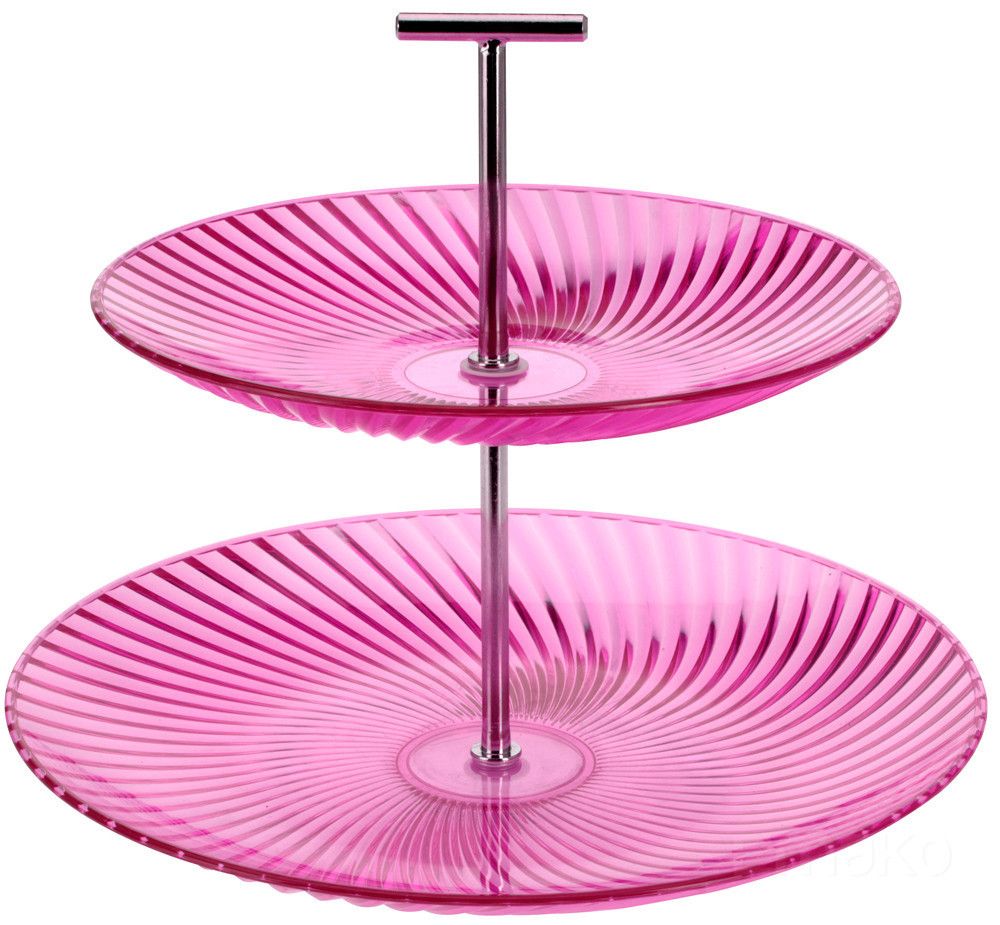 EH Excellent Houseware Patrový talíř v růžové barvě, 2 úrovně, 20x25x20 cm - EMAKO.CZ s.r.o.