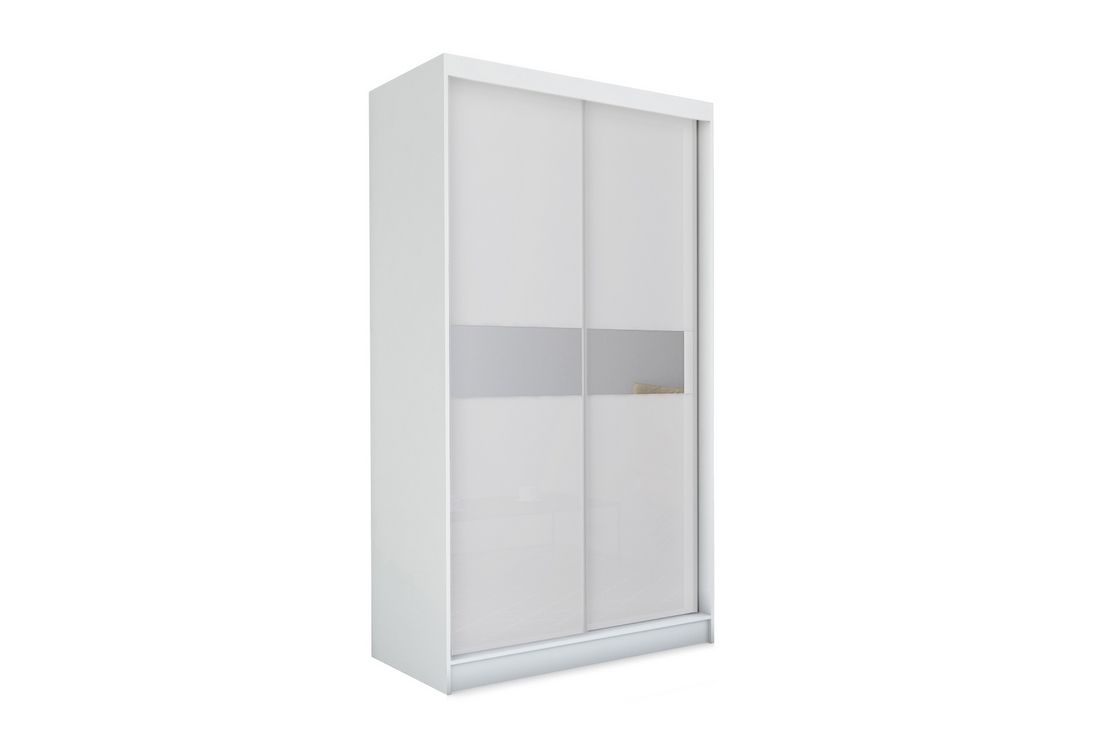 Skříň s posuvnými dveřmi a zrcadlem ALEXA, bílá, 150x216x61 - Expedo s.r.o.