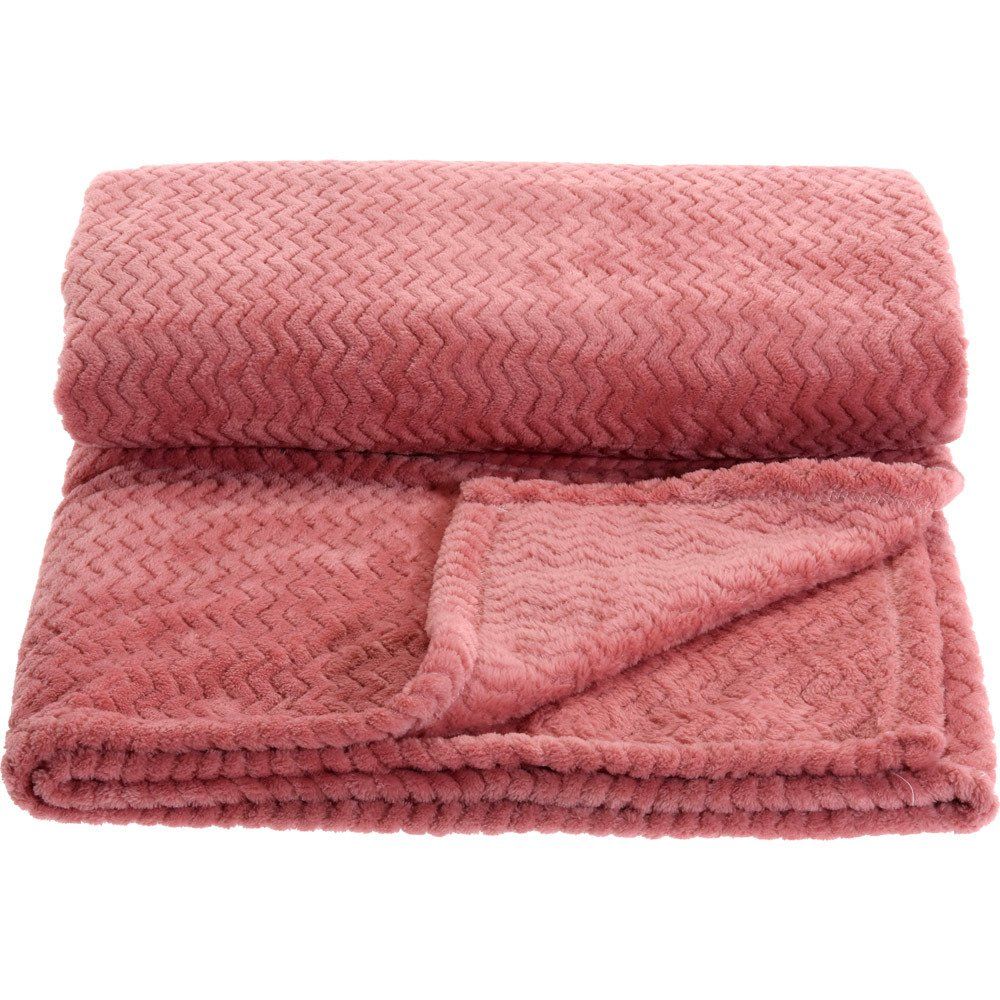 Home Styling Collection Přehoz přes postel, růžová deka, 160 x 130 cm - EMAKO.CZ s.r.o.