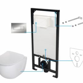 Podomítkový modul DEANTE PEONIA + závěsná WC mísa PEONIA + prkénko