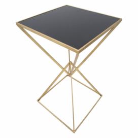 Barový stolek Mauro Ferretti Pyrmo 60x60x105 cm, zlatá/černá