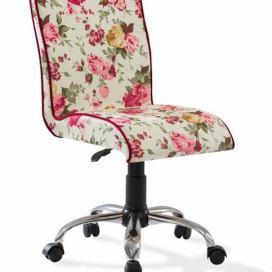 CLK Vintage židle na kolečkách Orchid se vzorem-květiny