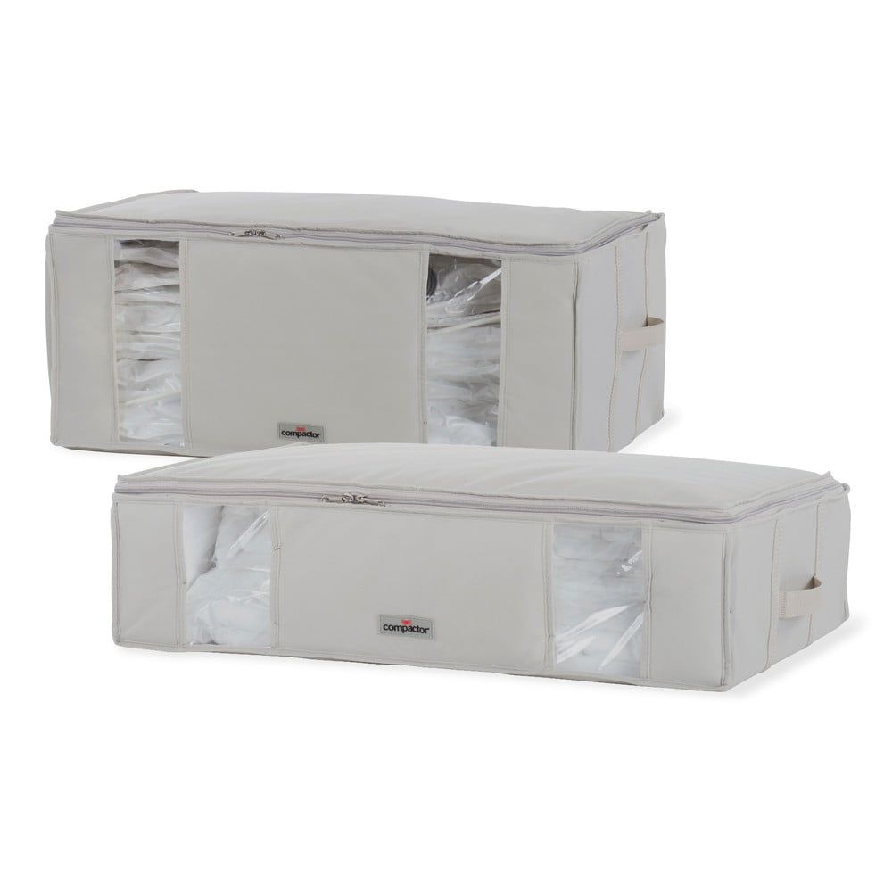 Sada 2 béžových úložných boxů pod postel s vakuovým obalem Compactor XXL Life Underbed Bags - Bonami.cz