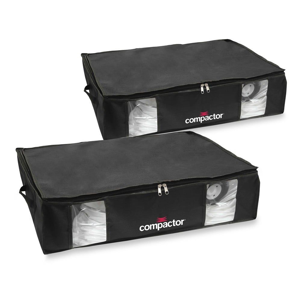 Sada 2 černých úložných boxů s vakuovým obalem Compactor Large Underbed Vacuum Bag - Bonami.cz