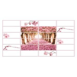 Grace, 955 x 480 mm, 2.E0229-V2, PVC obkladové 3D panely Dlaždice rozkvetlá zahrada V2 - Favi.cz