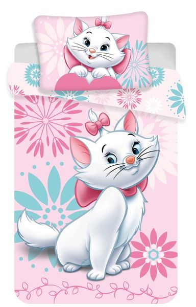 Jerry fabrics Disney povlečení do postýlky Marie cat flowers baby 100x135 + 40x60 cm - POVLECENI-OBCHOD.CZ