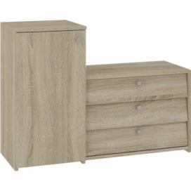 Ak furniture Botník s komodou S16 dub sonoma