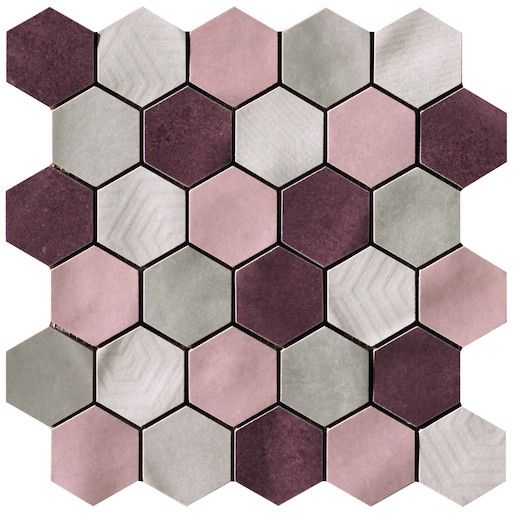 Mozaika Cir Materia Prima mix pink hexagon 27x27 cm lesk 10699221, 1ks - Siko - koupelny - kuchyně