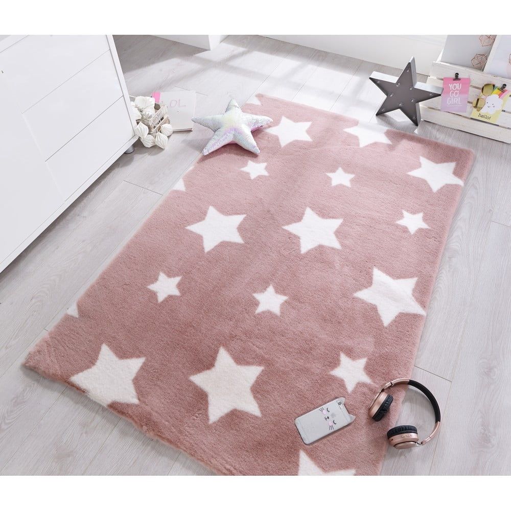 Růžový koberec Flair Rugs Twinkle, 90 x 150 cm - Bonami.cz