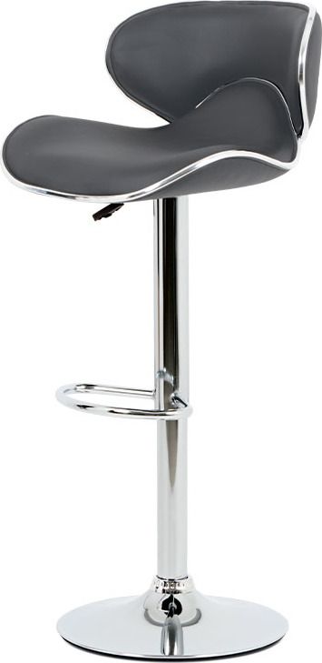 Autronic Barová židle výškově nastavitelná AUB-455 GREY - šedá ekokůže, chromová podnož - Veselá Žena.cz