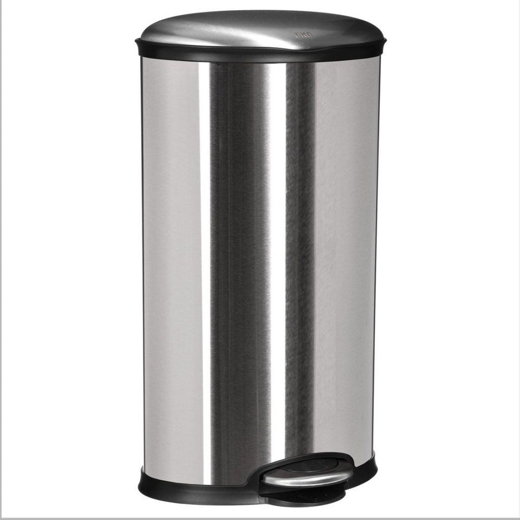 5five Simply Smart Kovový stříbrný koš na odpadky s pedálem, 30l, 34x33x64 cm - EMAKO.CZ s.r.o.