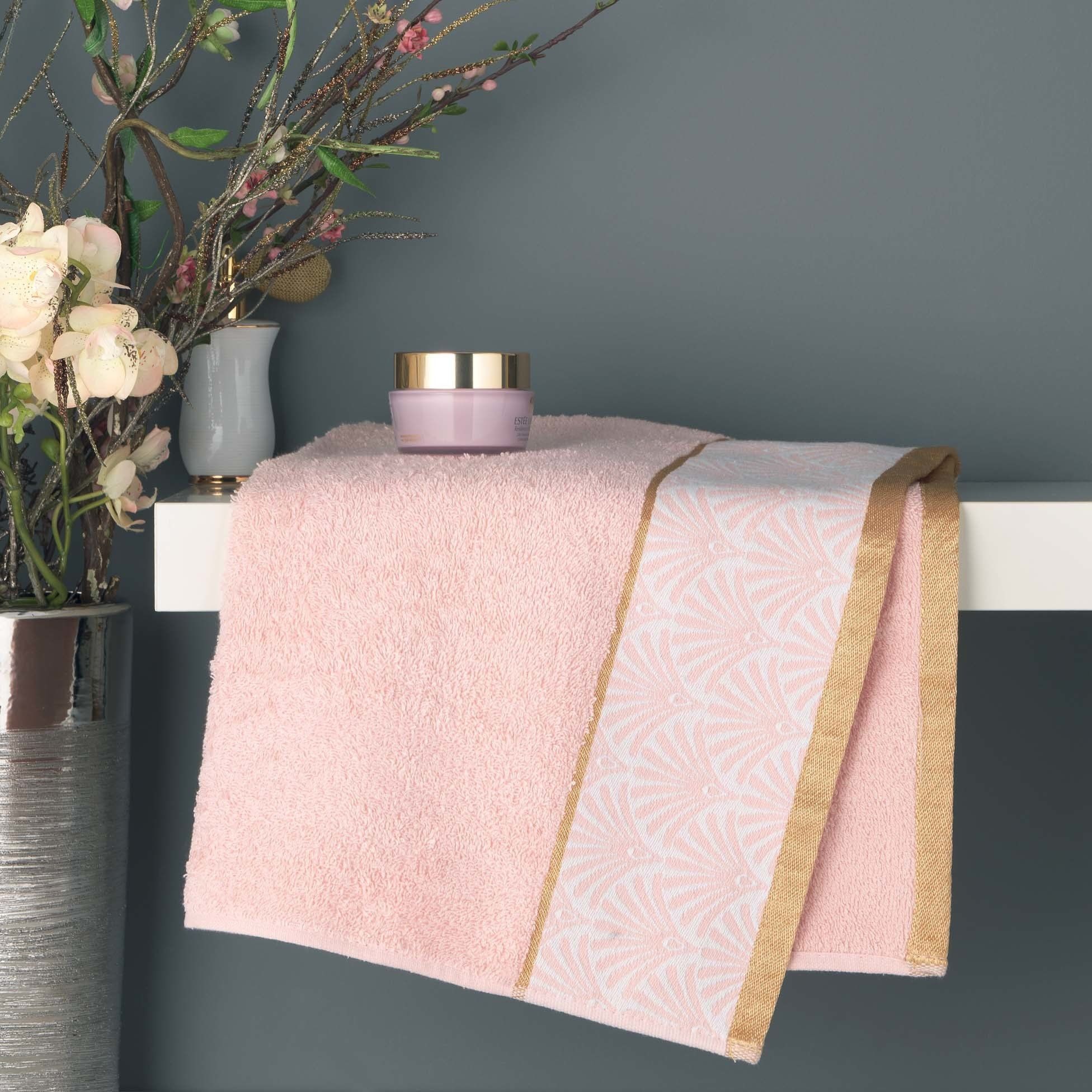 Douceur d\'intérieur Růžový ručník z bavlny GOLDY, 50x90 cm - EMAKO.CZ s.r.o.