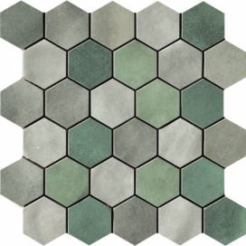 Mozaika Cir Materia Prima mix green hexagon 27x27 cm lesk 10699201, 5 ks