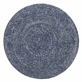 Kulatý džínový koberec ⌀ 140 cm tmavě modrý BULUCA