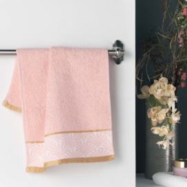 Douceur d\'intérieur Růžový malý bavlněný ručník GOLDY, 30x50 cm