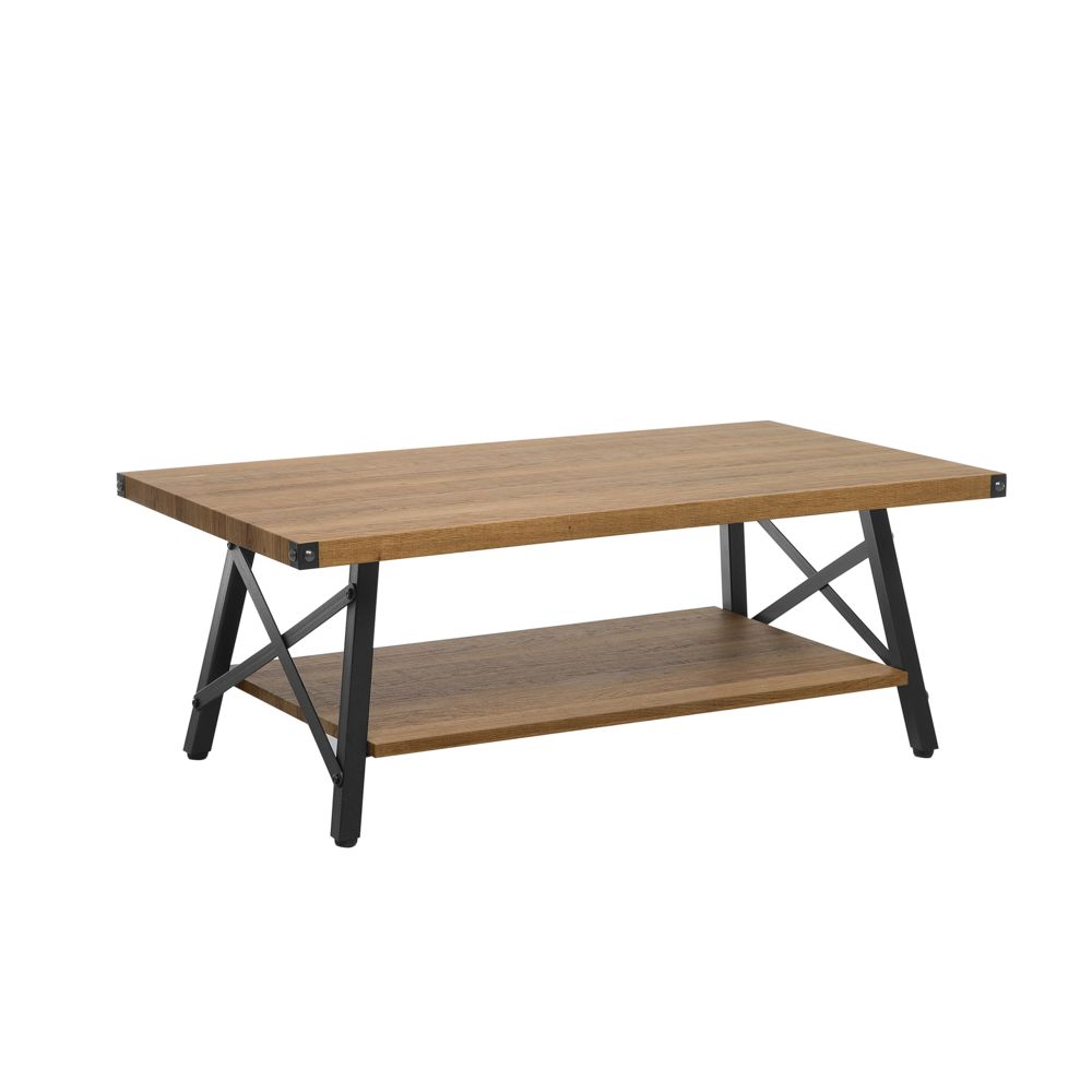 Konferenční stolek tmavé dřevo 100 x 55 cm CARLIN - Beliani.cz