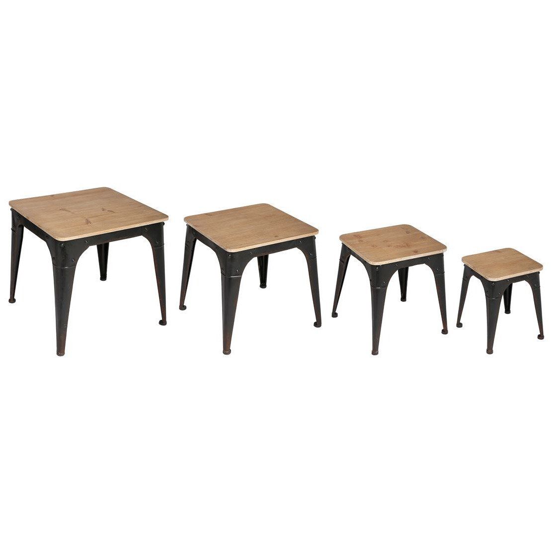 Atmosphera NOIR konferenční stolek, 4 velikosti, kov s dřevěnou deskou - EMAKO.CZ s.r.o.