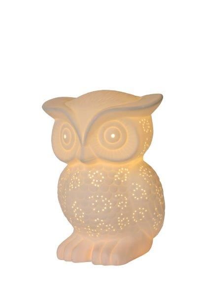 Lucide 13505/01/31 OWL stolní lampa E14 H2cm porcelánová bílá - Svítidla FEIM